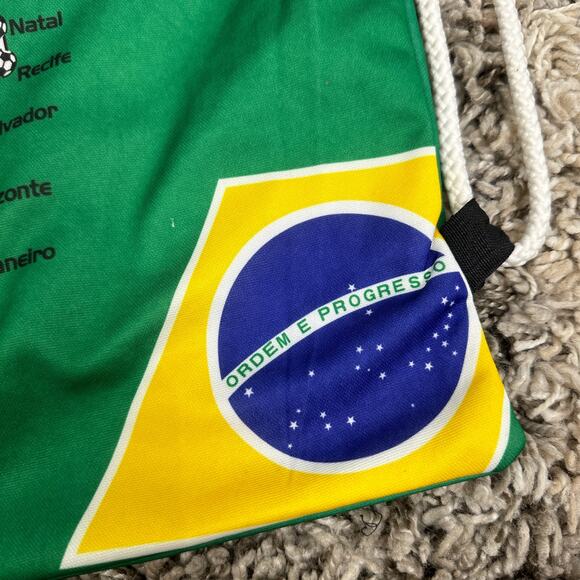 Brasil Green Backpack Cinch Bag Adult Boys Soccer Team Brazil Flag Drawstring - Picture 4 of 7